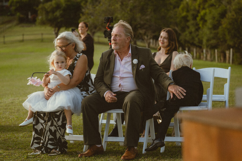 Grandfather emotional watching son getting marrie